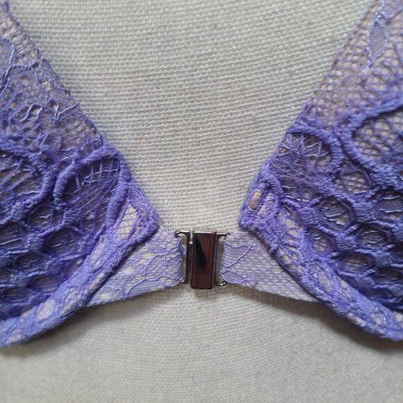 Victoria's Secret Very Sexy Push Up Bra Racer Back Front Closure 32D Lavender - Picture 4 of 8